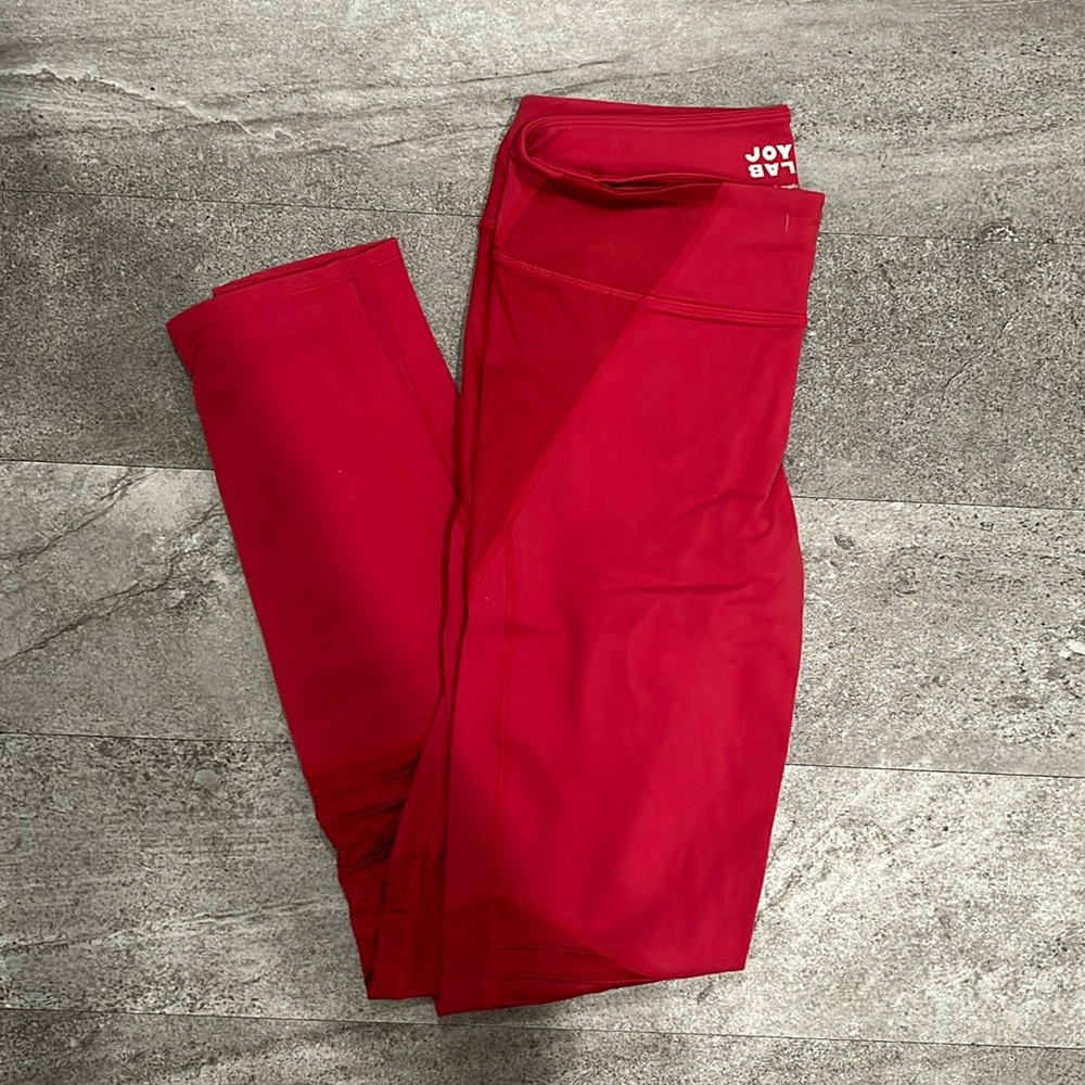 red JoyLab full length ankle work out leggings size small